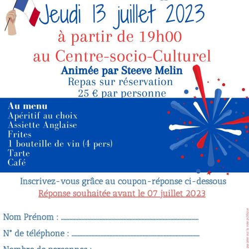 Inscriptions pour le bal du 13 juillet